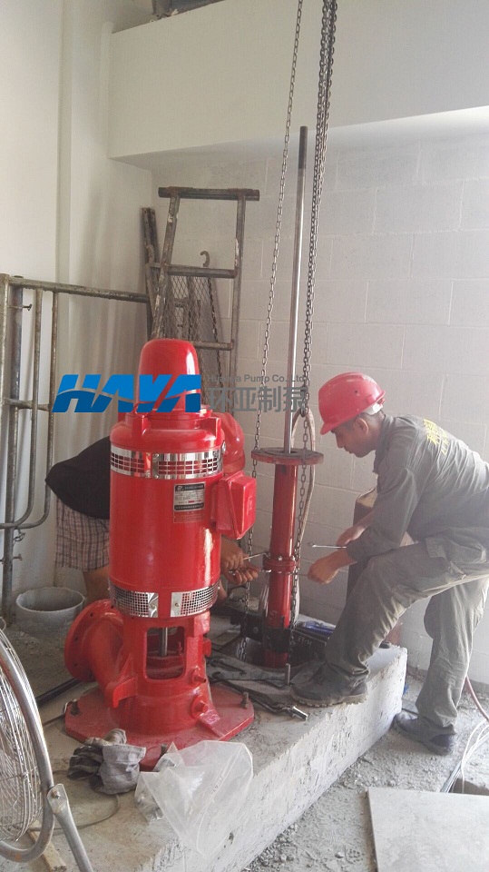 寶雞“代家灣海棠風(fēng)尚中心”，項(xiàng)目用深井消防泵安裝調(diào)試完畢(圖1)